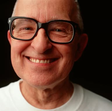 Happy older man wearing glasses