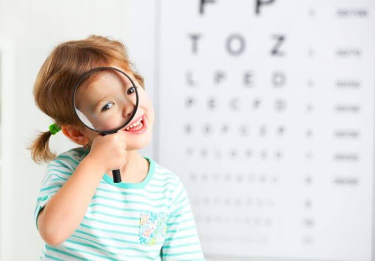 Child having an eye exam at Peter Collins Eyecare
