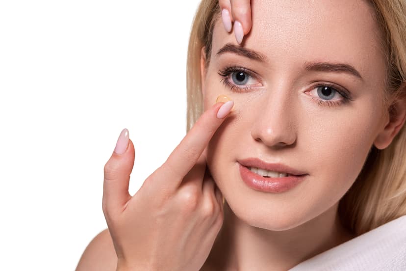 Close-up of contact lens fitting for a patient at Peter Collins Eyecare