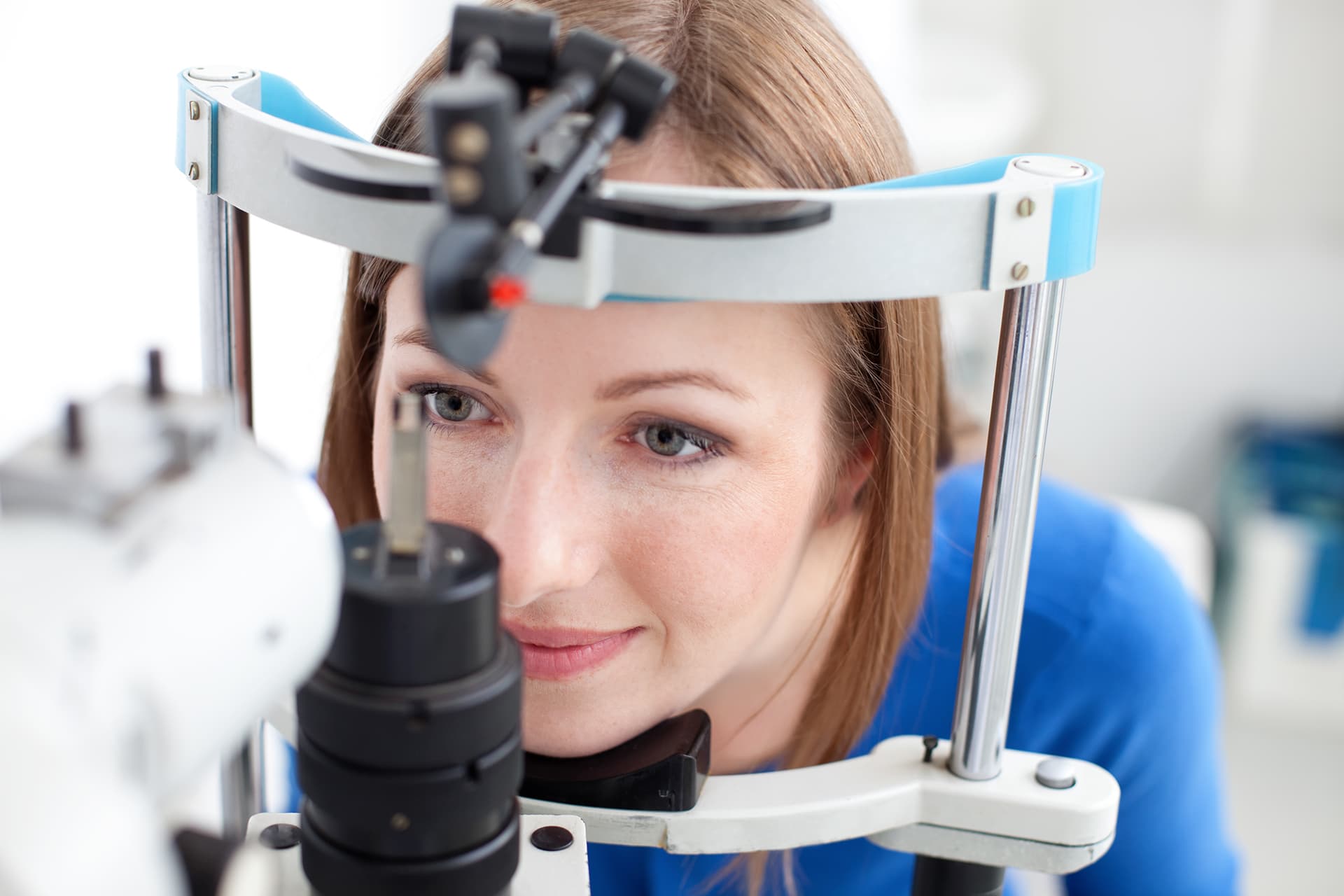 Eye examination in progress at Peter Collins Eyecare