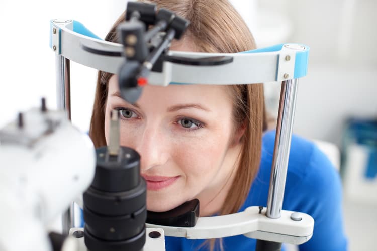 Eye examination for contact lens aftercare at Peter Collins Eyecare